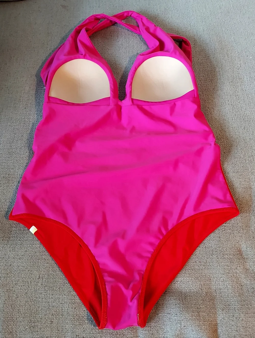 summersalt Deep Dive Colorblock Two-Tone  Cross-Back One-Piece Swimsuit Sz-14